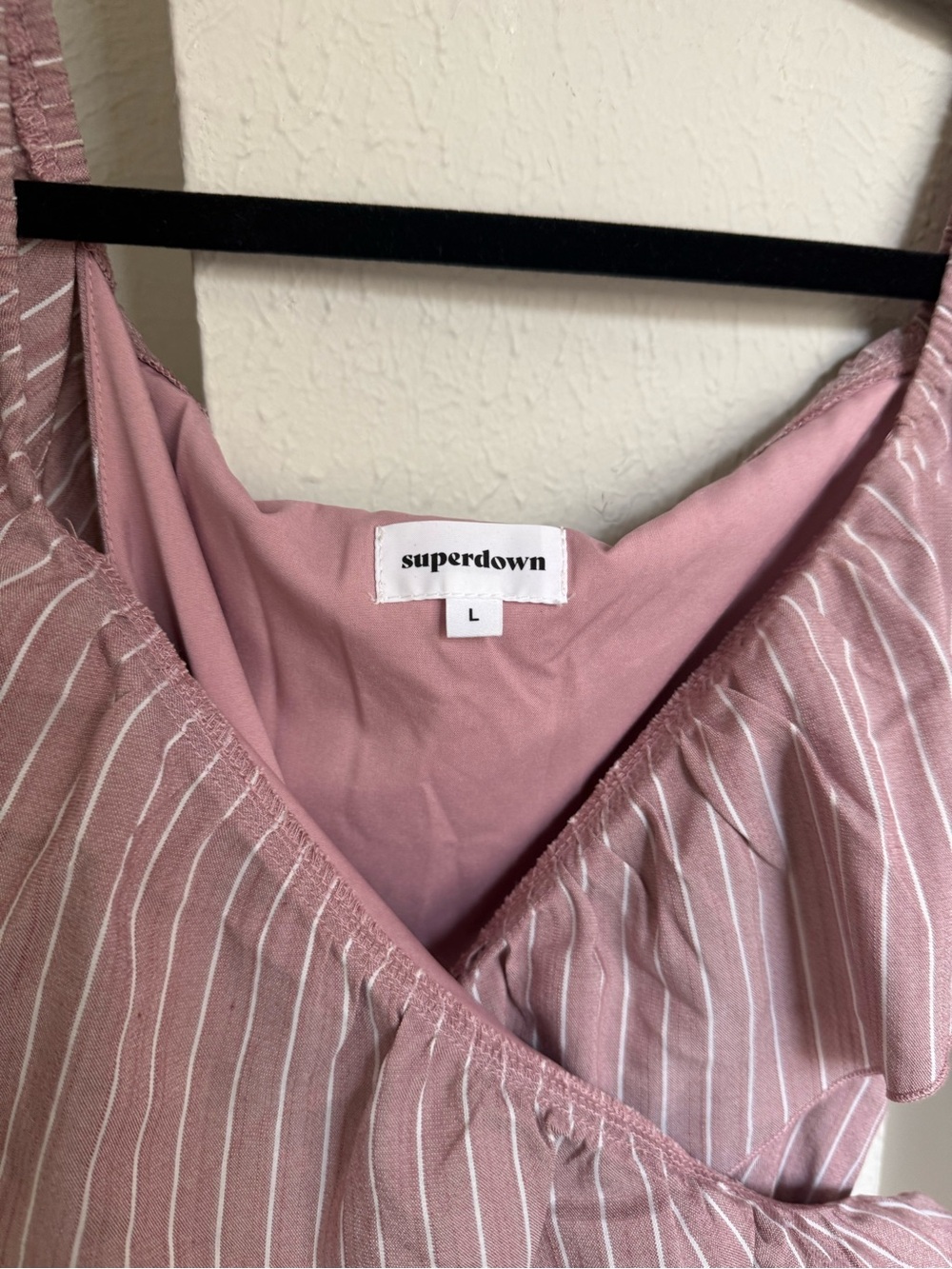 superdown Dusty Pink Striped Slip Dress
